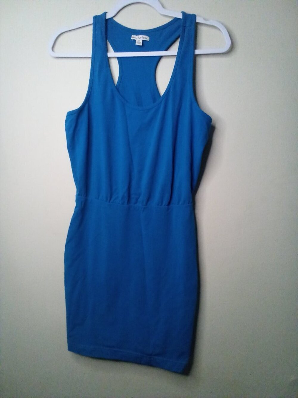 American Eagle Dress Women S Sleeveless Racer Back Y2K Stretch Blue